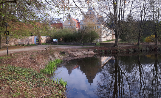 View of the Backhaus Pond at Kranichstein Hunting Lodge Darmstadt